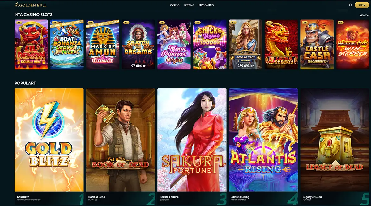 Spel som erbjuds på ledande casino plattformar